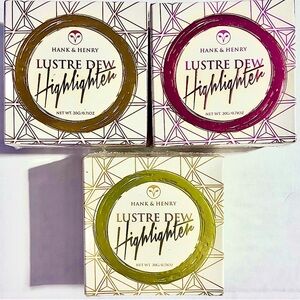 Hank And Henry Beauty Lustre Dew Highlighter Powder Face Makeup Set of 3 NEW